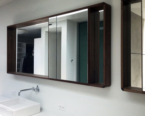 Walnut Framed Mirror Home Design Ideas, Pictures, Remodel and Decor