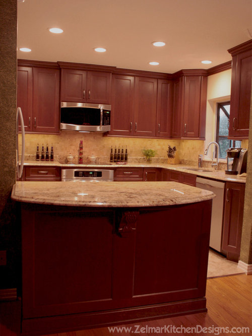 Traditional Kitchen Design Ideas & Remodel Pictures with Dark Wood