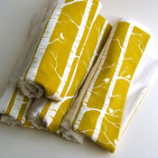 Baby Blanket, Saffron Gold Birch Trees by Sewn Natural