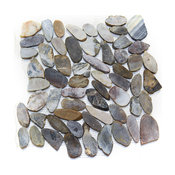 12"x12" Sliced Mixed Pebble Stone Tile Sheet