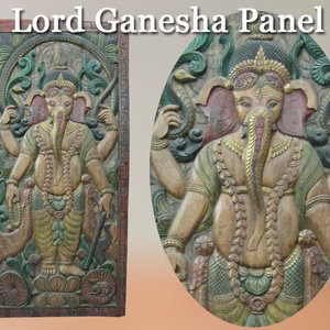Carved wood - Ganesha is The Remover of Obstacles - Add special nook in your home with Hand Carved Ganesha Wall Panel.