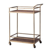 Threshold Wood and Brass Finish Bar Cart
