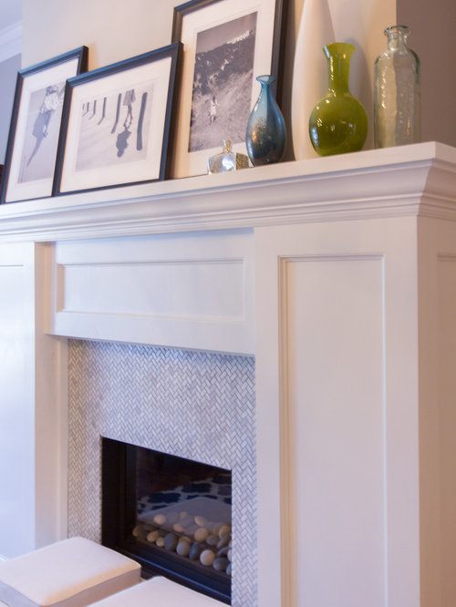 White Wood Fireplace Mantle Home Design Ideas, Pictures, Remodel and Decor