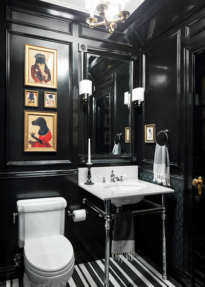 Traditional Powder Room by Donna Dotan Photography