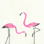 Anali Flamingo Linen Guest Towel Set, Coral