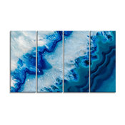 "Geode Slice Macro" Abstract Digital Metal Wall Art, 4 Panels, 48"x28"