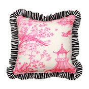 Ruffled Chinoiserie Pillow