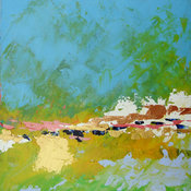Abstract Landscape Acrylic Painting by Sally Kelly