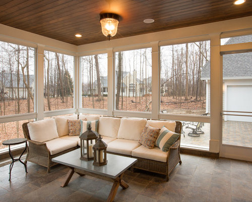 Eclectic Sunroom Limerick 1 coffered ceiling Eclectic Sunroom Design Photos