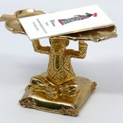 Hand-Sculpted LV the Monkey Holding Palm Leaf Tray