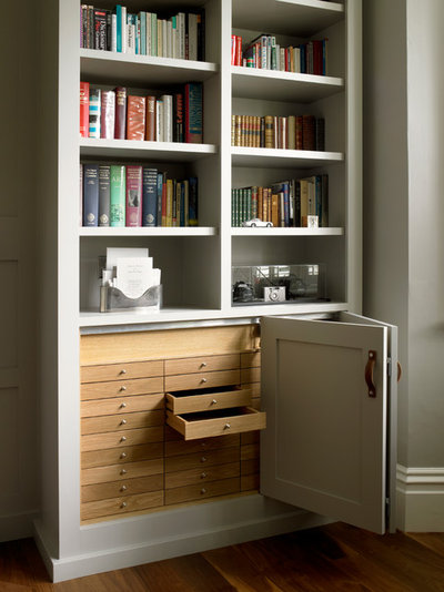 Traditional Home Office & Library by Brayer Design