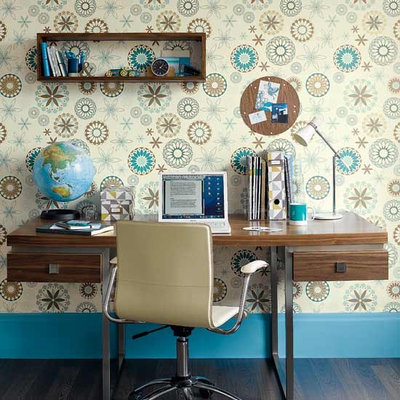 Contemporary Home Office & Library idealhomemag- contemporary home office