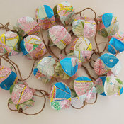 Popcorn Garland Upcycled From a Vintage Map by Granny Panty Designs
