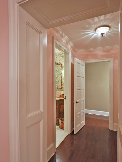 Hallway Design Ideas, Renovations & Photos with Pink Walls