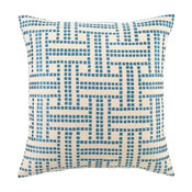 DL Rhein Basket Weave Peacock Embroidered Pillow