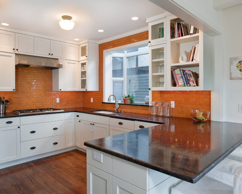 Orange Tile Backsplash Home Design Ideas, Pictures ...
