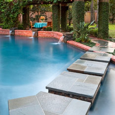 Eclectic Pool Hong Kong The Berry family of Houston, Texas hired us to do swimming pool renovation in their backyard. The pool was badly in need of repair.