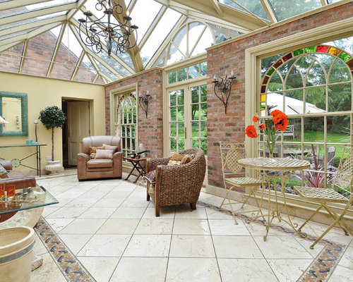 Eclectic Sunroom Wales 1 Eclectic Sunroom Design Photos with Limestone Floors