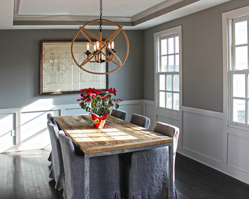 Dining Room Design Ideas, Remodels & Photos with Gray Walls