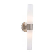 Minka George Kovacs Saber 2-Light Cased Etched Opal Glass Vanity, Brushed Nickel