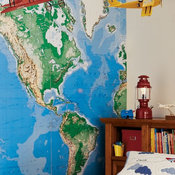 Jumbo World Map Mural