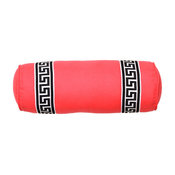 Coral Greek Key Bolster Pillow