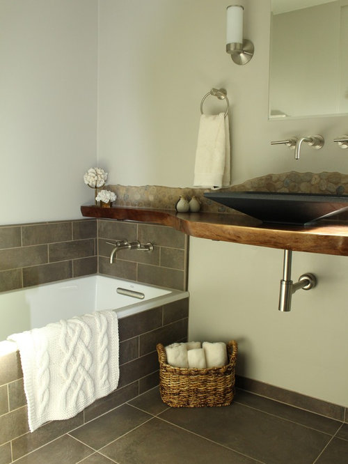 Rustic Bathroom Design Ideas, Renovations & Photos with Grey