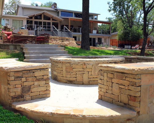 Stone Fire Pit Surround Home Design Ideas, Pictures, Remodel and Decor