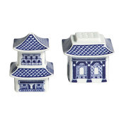 Blue Pagoda Salt & Pepper Shakers