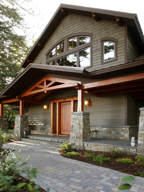 Rustic Green Exterior Design Ideas, Remodels & Photos