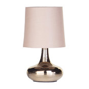 Mini Scratched Table Lamp with Light Beige Shade - Gold