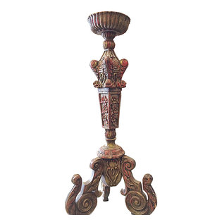 Mogul interior - Consigned Reclaimed Woods Wonderful Candle Stand - An 18th Century Venetian wood candle stand/ side table having a beveled and shaped top and hand carved apron resembling draped tassels.