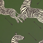 Zebras Wallpaper, Serengeti Green