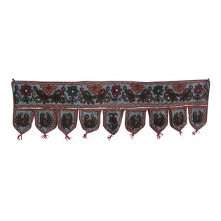 Mogul Interior - Consigned Indian Textiles -Torans- Door/Window Hangings - It is made from Handmade cotton Patchwork Ethnic These are Special Beautiful door topper studded with mirror, Heavy Embroidery, woolen & Patch Work.