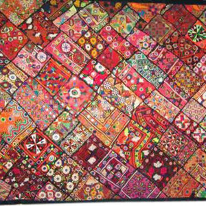 Mogul Interior - Wall Hanging Handmade Vintage Patchwork Sari Tapestry Indian Throw - Hand made with vivid imagination Kutch tapestry/wall hangings are exotic creations and masterpieces, each absolutely unique in itself.