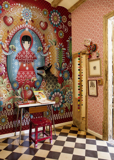 Eclectic Home Office & Library by Catalina Estrada