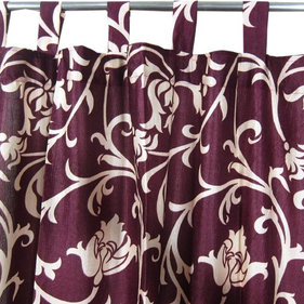 Mogul Interior - Patterned Curtains Luxurious Drapes Drapery Window Panels Pair Tab Top, 48"x96" - Our Sari curtains actually gives a great impact to get the luxurious look of a room design.