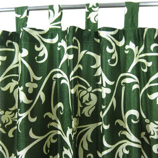 Mogul Interior - Patterned Curtains Luxurious Drapes Drapery Window Panels Pair Tab Top, 48"x96" - Our Sari curtains actually gives a great impact to get the luxurious look of a room design.