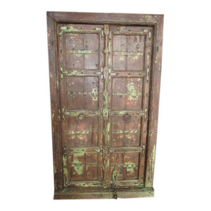 Mogul Interior - Mogul Historical Doors Hand Carved Door & Frame - The door comes from India and are a 18/19 century vintage pieces.