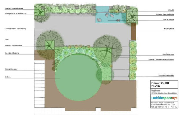 Contemporary Site And Landscape Plan by Outside Space NYC Landscape Design