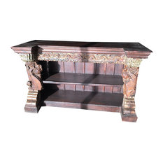 Mogul Interior - Antique Corbels Rustic Bookshelf - The new bookshelf comes from India and are made from a 18/19 century vintage pieces.
