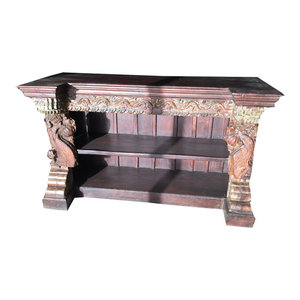 Mogul Interior - Consigned Antique Corbels Rustic Bookshelf - The new bookshelf comes from India and are made from a 18/19 century vintage pieces.