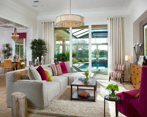 deep raspberry living room