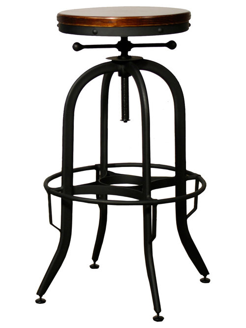 Industrial Vintage Bar Stool, Black - The Industrial Vintage Bar Stool ...