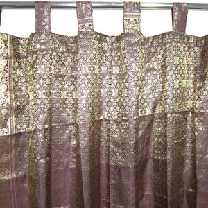 Mogul Interior - Indie Style Decor- 2 Brown Gold Brocade Indian Sari Curtains Drapes Panels - Brocade Silk blend curtains actually gives a great impact to get the luxurious look of a room design.