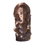 Mogul Interior - Ganesha Garden Sculpture- Yoga Decor Hindu God Ganesh Stone Statue - Garden Statues And Yard Art