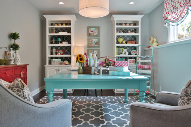 Traditional Home Office & Library by Set The Stage