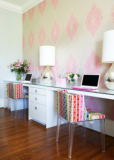 Transitional Home Office & Library by Emily Griffin Design