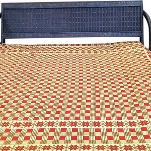 Mogul Interior - Indie Boho Printed Bed Cover, Red Cream, Cotton - Handloom Cotton
