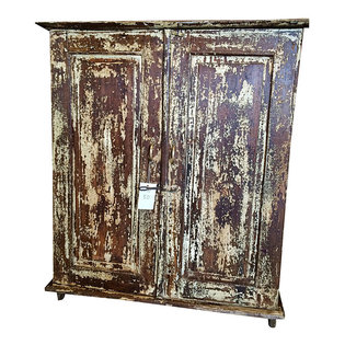 Mogul Interior - Consigned Rustic Chest/ Storage Chest/Vintage Style Chest/ Shaby Chic Furniture/ - Wonderfully comprehensive detailed and crated in teak, this cabinet is a very piece of Indian furniture.